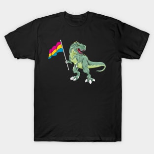 Funny Dinosaur Flag Pansexual Pride LGBT Gift T-Shirt